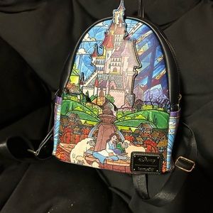 Beauty and the Beast Stained Glass Loungefly with Wallet
